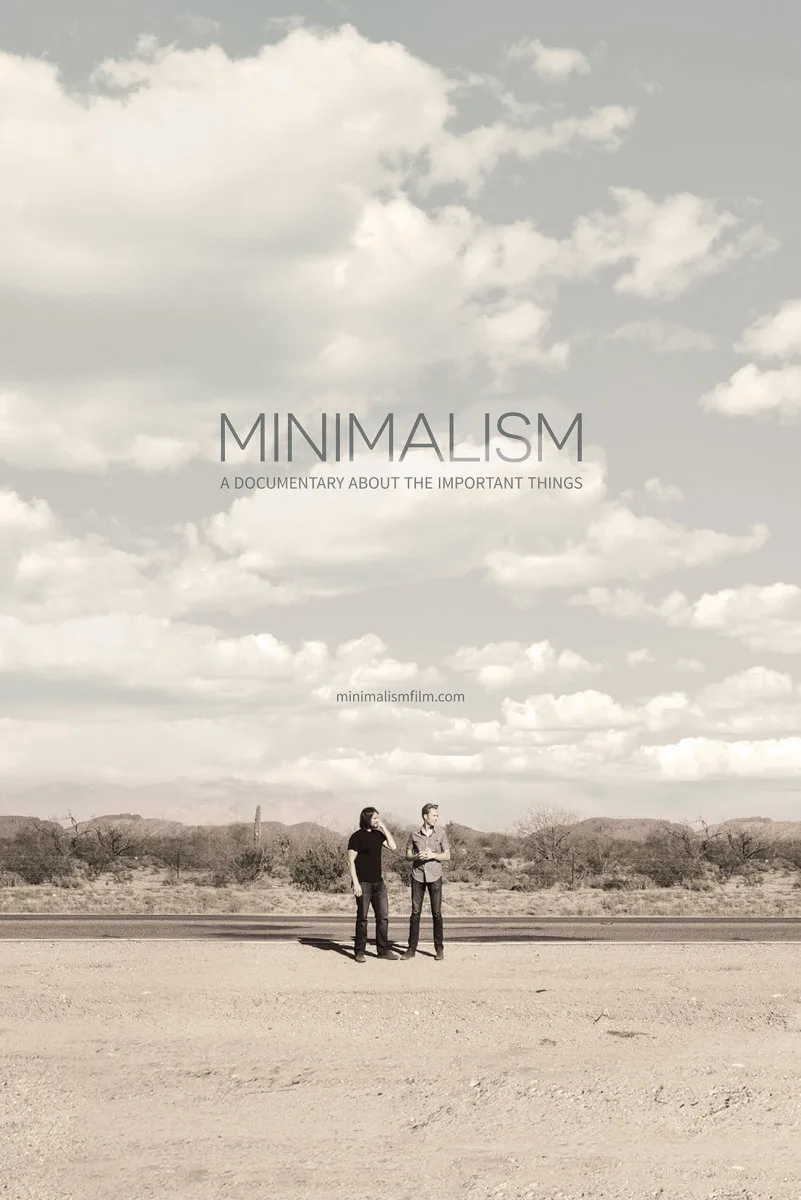 A poster for the film Minimalism showing two people in an open landscape.
